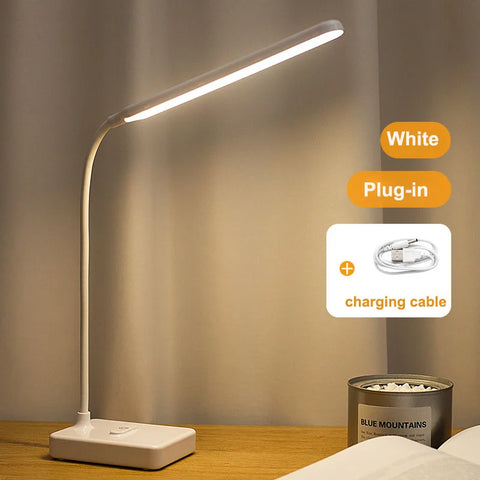 LED Table Lamp Dimmable Touch Night Light Eye Protection Foldable Table Lamp USB Rechargeable Study Reading Light Bedside Lamp