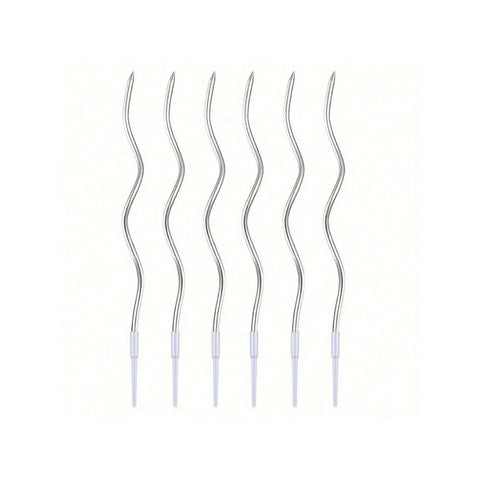 6pcs Birthday Candles Spiral Cake Candles  Long Thin Cake Candles For Wedding Party And Cake Decoration
