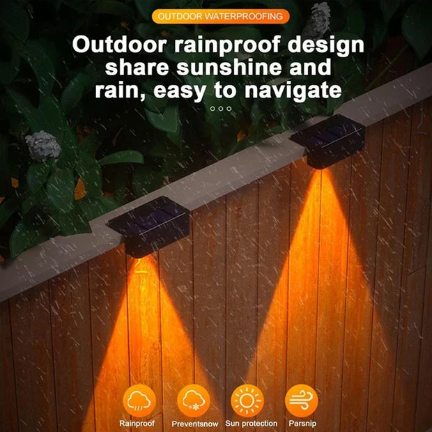 1-16 Pcs LED Solar Wall Lamps IP65 Waterproof Stair Light Outdoor Lighting Fence Porch Decorative Lamp Step Fence Yard Garden