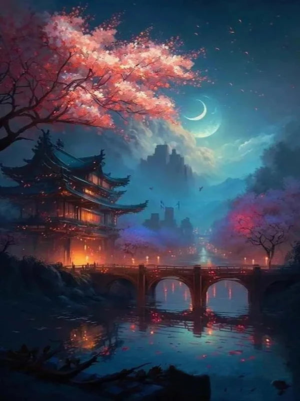 Stunning Scenery Personality DIY Full Drill Diamond Decorative Painting