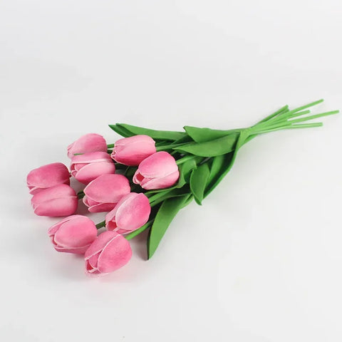 10pcs Tulip Artificial Bouquet Artificial Flower Wedding Bridal Bouquet Outdoor Home Garden Bouquet Party Vase Decorative Plant