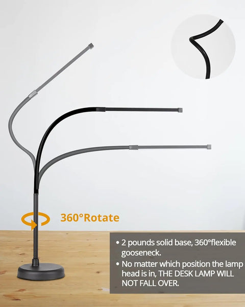 LOOPITYS LED Desk Lamp, Swing Arm Architect Task Lamp with Long Flexible Gooseneck, 3 Color Modes, and USB Adapter