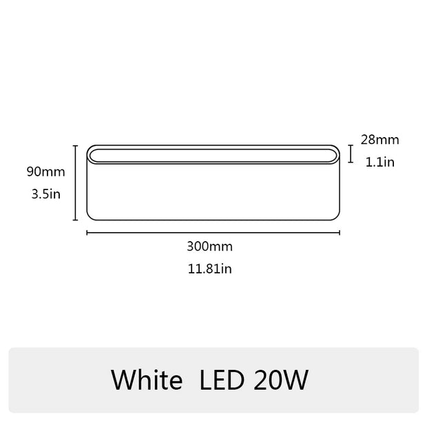 6W 12W 20W LED Outdoor Waterproof Wall Lamp Indoor Bedroom Living Room Balcony Wall Light Home Lighting Aluminum Wall Sconce
