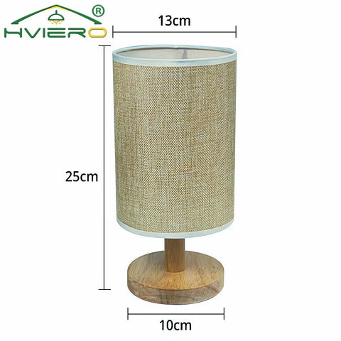 Hessian Solid Wood Decorative Lamp 5V Remote Control Usb Table Desk Bedroom Bedsid Study Home Stay LED Night Light Energy Saving