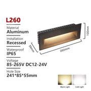 SANDIY Outdoor Stair Light Waterproof Wall Lamp Exterior Step Lighting 12v 220v Balcony Nightlights for Fence Gate Terrace 3w 6w