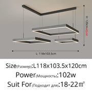 New modern Ceiling chandelier living room concise pendent lamp  dining room square Nordic lamps led Ceiling living room lights