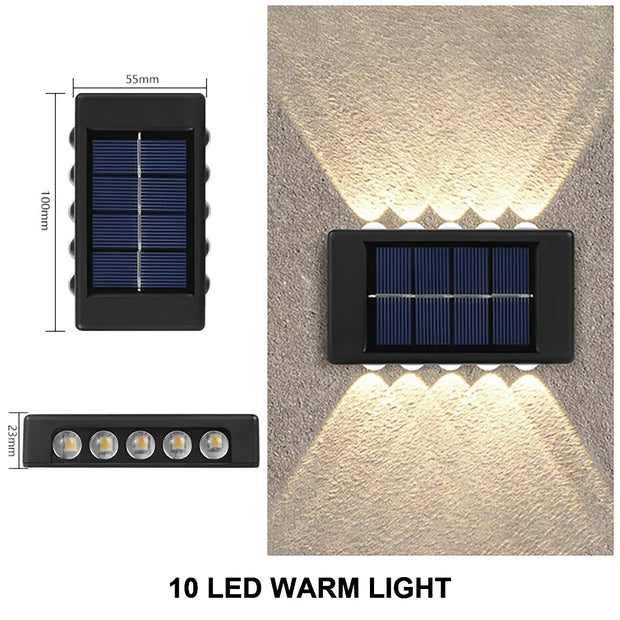 Outdoor Solar LED Wall Lights Waterproof Led Solar Lamp Up And Down Luminous Lighting For Garden Balcony Yard Street Decor Lamps