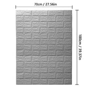 70cmx1m/2m/3m/5m/10m Wallpaper Brick 3D Wall Sticker Foam Self Adhesive DIY Living Room Decor Waterproof Paper