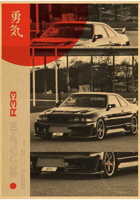 jdm Kraftpaper Poster HomeDecal Painting Wall Sticker for  wall art  Coffee House Bar  wall art