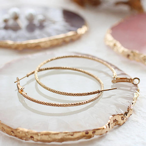 1PC Resin Agate Gold Rimmed Palette Home Desktop Storage Tray Creative Jewelry Necklace Display Tray Photo Decoration Props