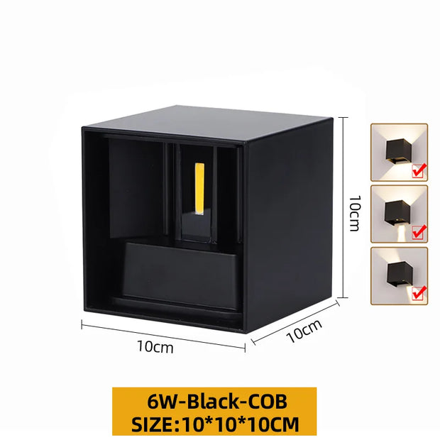 Aluminum LED Wall Lamp Outdoor Waterproof IP65 Interior Wall Light 12W24W Porch Garden Lights Living Room Street Stairs Lighting