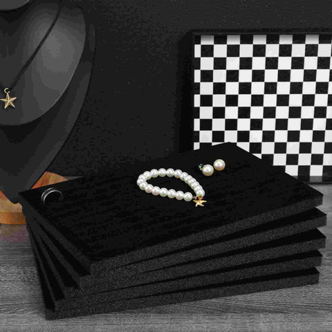 5 Pcs Black Foam Ring Insert Jewelry Pad Display Case Rings Earring Sponge Tray Stud Bracelet Travel Cabinet