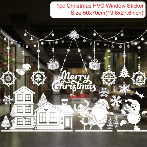 Christmas Window Stickers Christmas Wall Sticker Kids Room Wall Decals Merry Christmas Decorations For Home New Year Stickers