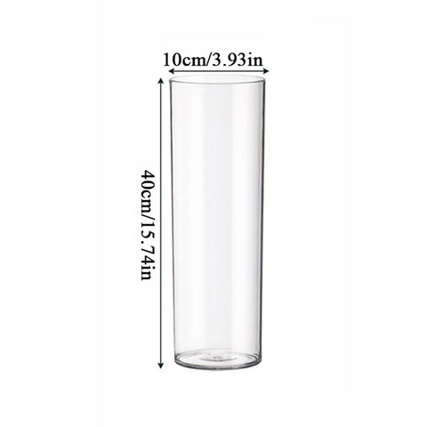 Acrylic Clear Cylinder Flower Vase Unbreakable Hurricane Tall Large Plastic Vases for Wedding Centerpieces Hydroponic Decor