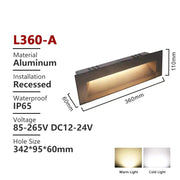 SANDIY Outdoor Stair Light Waterproof Wall Lamp Exterior Step Lighting 12v 220v Balcony Nightlights for Fence Gate Terrace 3w 6w