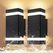 Wall Lamp Outdoor led Lights Waterproof up Down Decor Garden Lights IP65 110V 220V Outdoor Wall Light with 2PCS E27 Bulbs