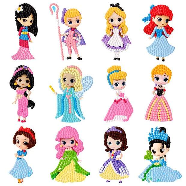 Children's Handmade Diamond Painting Sitcker Pokemon Kit Digital Rod-Shaped Diamond Painting Kit For Cartoon Nnimals Easy to DIY