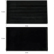 Black Jewelry Organizer Velvet Jewelry Storage Tray Display Ring Bracelet Necklace Storage Box Showcase Drawer Organizer Trays