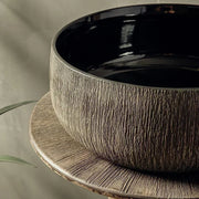 2024 new style Villa Garden outdoor wash basin ceramic wash basin small family column wash table bathroom sink black