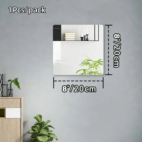 1pcs 3D Mirror Wall Stickers Self-adhesive Mirror Stickers Thicken 2mm Flexible DIY Art Acrylic Mirror Living Room Decoration
