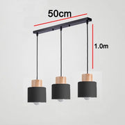 Nordic LED Pendant Lights Metal Wood Chandeliers Hanging Lighting Dining Room Kitchen Bar Bedside Lights Pendant Lamps E27 Bulb