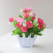 Artificial Flowers Home Decor Simulation Plant Plastic Fake Flower Potted Home Living Room Ornaments Rose Fence Flower Set