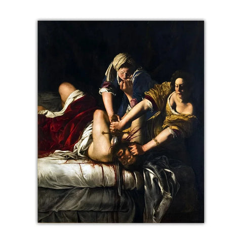 Artemisia Gentileschi " Judith Beheading Holofernes "Canvas Oil Painting Aesthetics Artwork Print Picture Backdrop Hanging Decor