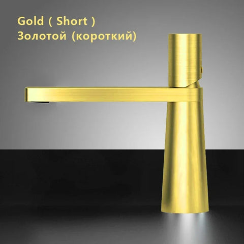 Modern Basin Faucet Brushed Gold Brass Bathroom Mixer Faucet Grey Washbasin Faucet Single Handle Single Hole Wash Sink Water Tap