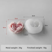 Love Flowers Mold DIY Heart Shaped Roses Aromatherapy Candle Epoxy Resin Plaster Mould Handmade Soap Silicone Molds
