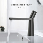Modern Basin Faucet Brushed Gold Brass Bathroom Mixer Faucet Grey Washbasin Faucet Single Handle Single Hole Wash Sink Water Tap