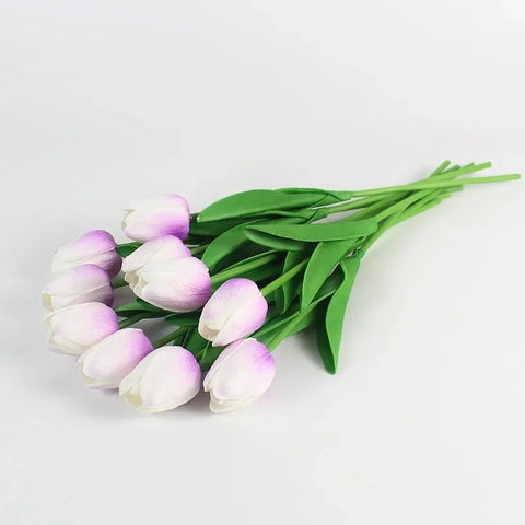 10pcs Tulip Artificial Bouquet Artificial Flower Wedding Bridal Bouquet Outdoor Home Garden Bouquet Party Vase Decorative Plant