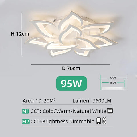 IRALAN Led Ceiling Light Dimmable Brightness Art Deco Lighting Fixtures Phone APP Control Cold Warm Light