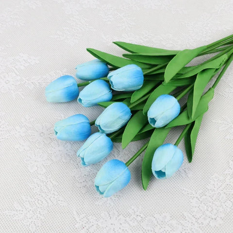 10pcs Tulip Artificial Bouquet Artificial Flower Wedding Bridal Bouquet Outdoor Home Garden Bouquet Party Vase Decorative Plant