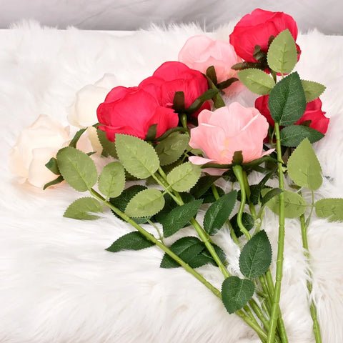 1pc Beautiful Silk Single Artificial Rose Flowers Wedding Home Table Decor Arrange Fake Red Rose Plant Valentine's Day Presents