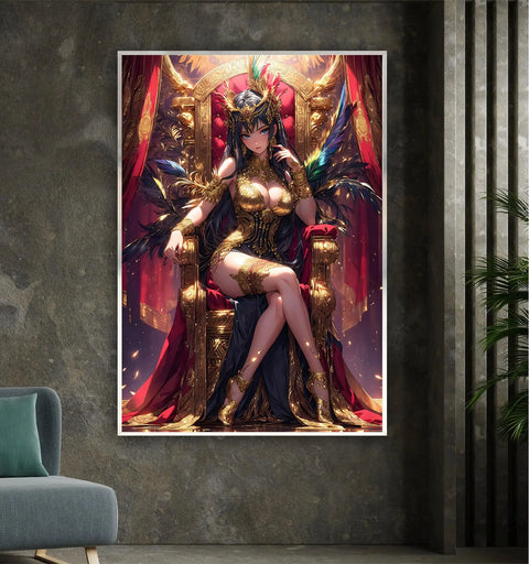 Fashion Cartoon Anime Girl Egyptian Style Sexy Goddess Posters Prints Canvas Painting Wall Art Picture Living Room Home Decor