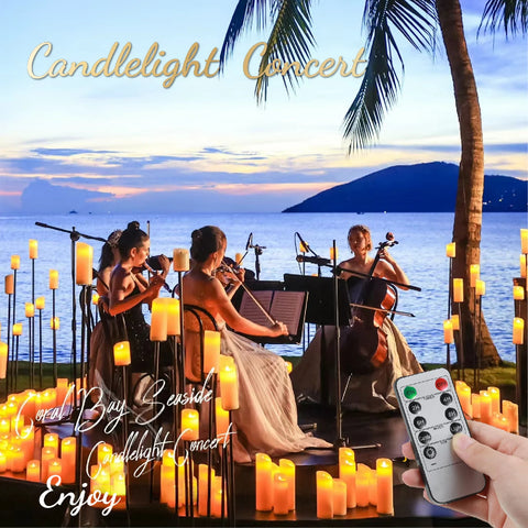 10-240Pcs LED Flickering Candles Wedding Flameless Candle Battery Operated Candles with Remote Control Flickering Candles