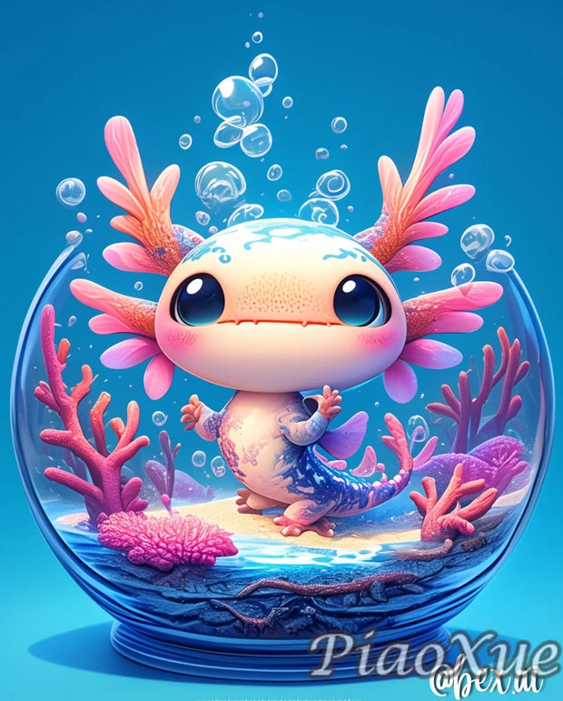 Cartoon Animation Axolotl Adventures  5D  Diamond Painting Cute Adventure Creatures DIY Mosaic Embroidery Cross Stitch