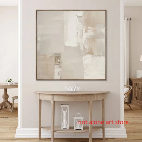 Abstract Beige Blocks Style Modern Minimalist Art Poster Canvas Painting Wall Prints Picture for Living Room Home Decor