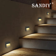 SANDIY Outdoor Wall Lamp Waterproof Led Stair Light 12v Exterior Lighting for Terrace Porch 220v 110v Luminaire Surface Mounted