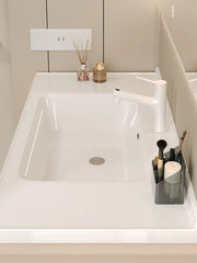 Cream wind bathroom cabinet ceramic integrated basin toilet wash basin washbasin cabinet combination washbasin basin bathroom ca