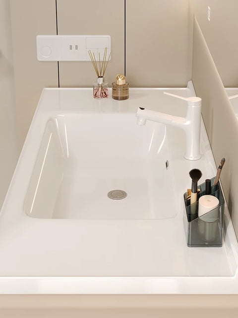 Cream wind bathroom cabinet ceramic integrated basin toilet wash basin washbasin cabinet combination washbasin basin bathroom ca