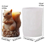 Bear hug jar relief cylindrical candle silicone mold cute squatting Rabbit Squirrel resin mould bee flower cement gypsum molds