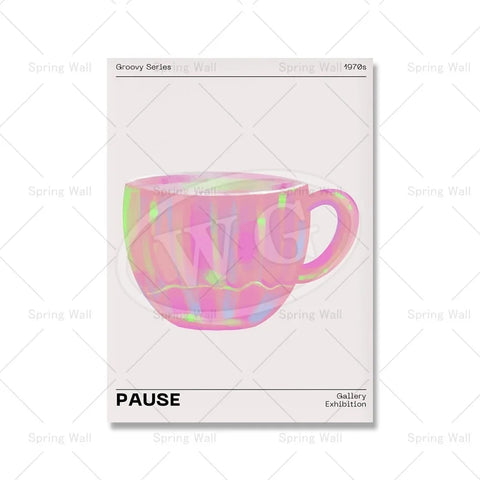 80s Aesthetic Gradient Aura Abstract Poster Retro Canvas Painting Holographic Pink Gallery Wall Art Print Picture Bedroom Decor