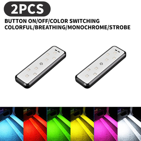 2PCS Car Door Lights LED Welcome Light Magnetic Control USB Charging Auto Open Door Safe Anti-collision Emergency Signal Lamp