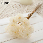 6/12pcs Artificial Prickly Ball Flower Plastic Brown Fake Plant DIY Home Wedding Living Room Cheap Vase Decor Christmas Supplie