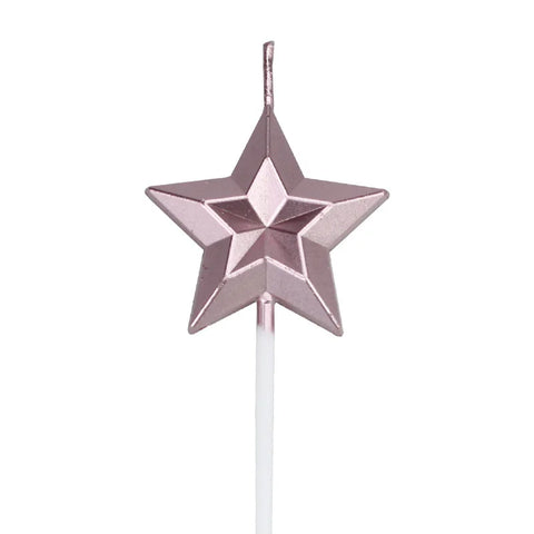 Cute Birthday Cake Candle Diamond Heart Star Shape Candles Creative 3D Lovely Cupcake Candle Children's Party Decoration