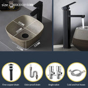 Ceramic Table Sink Oval Bathroom Vessel Sink Bowl Above Counter Art Basin Lavatory Balcony Vanity Sink Countertop Washing Basin