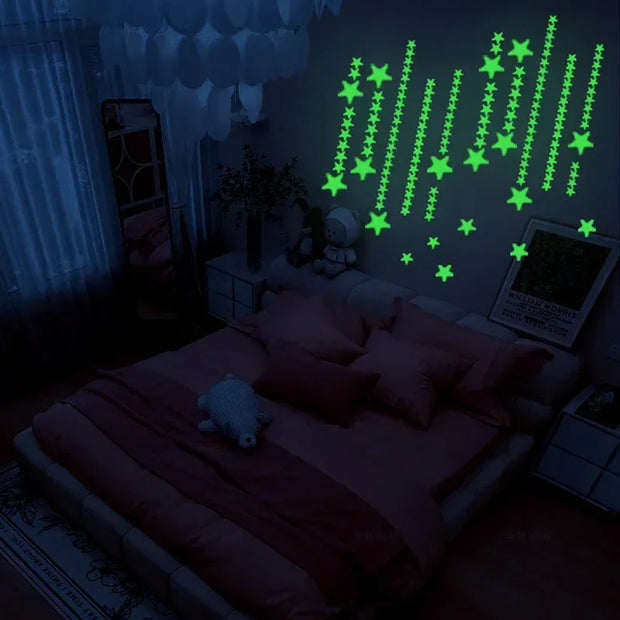Luminous Wall Stickers Rooms Dots Stars Ceiling Wall Decals Glowing Stickers Wall Decals Glow In The Dark Home Decor for Kids