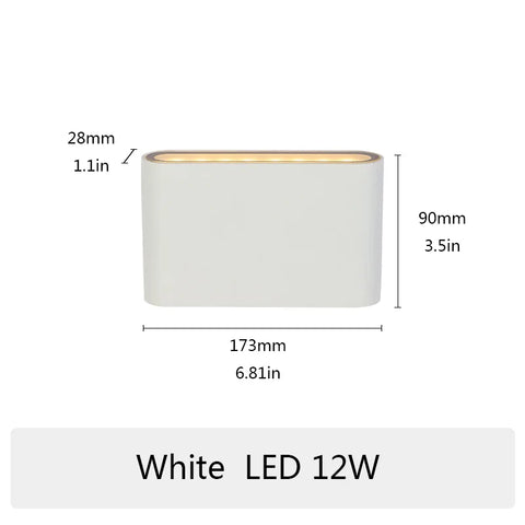 6W 12W 20W LED Outdoor Waterproof Wall Lamp Indoor Bedroom Living Room Balcony Wall Light Home Lighting Aluminum Wall Sconce