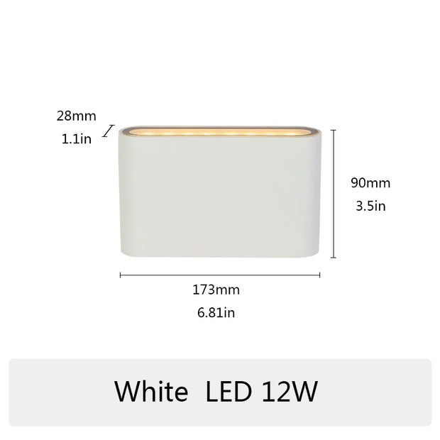 6W 12W 20W LED Outdoor Waterproof Wall Lamp Indoor Bedroom Living Room Balcony Wall Light Home Lighting Aluminum Wall Sconce